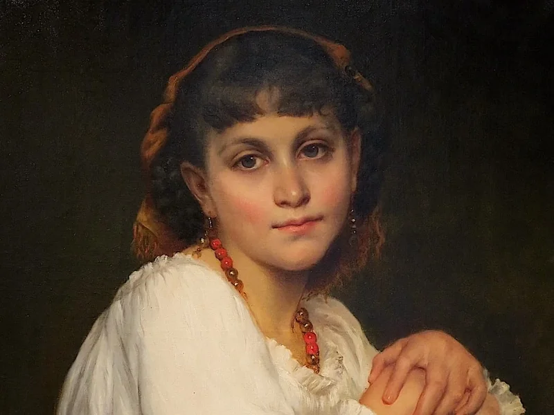 1841-Joséphine Claire Langlois - Giovane donna italiana con tamburello